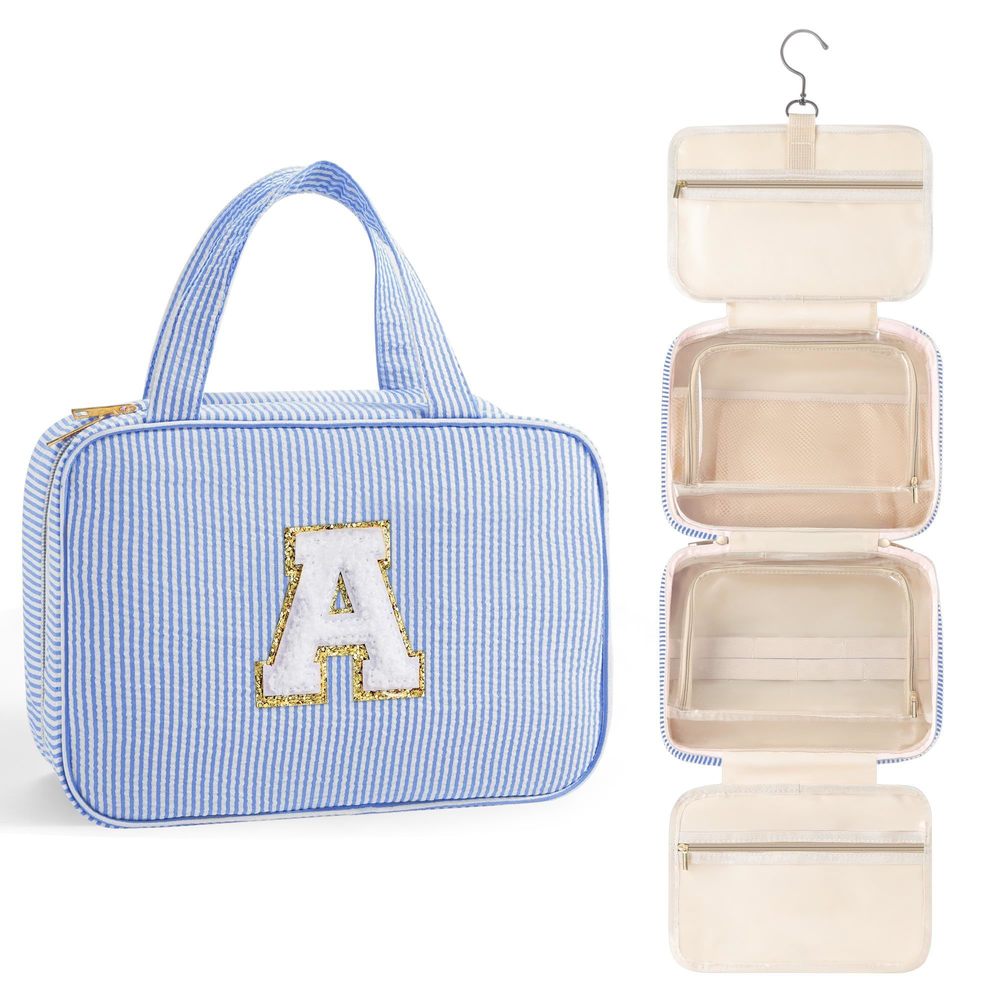 Travel Hanging Toiletry Bag Initial Makeup Bag For Women Teen Girls - Birthday😜